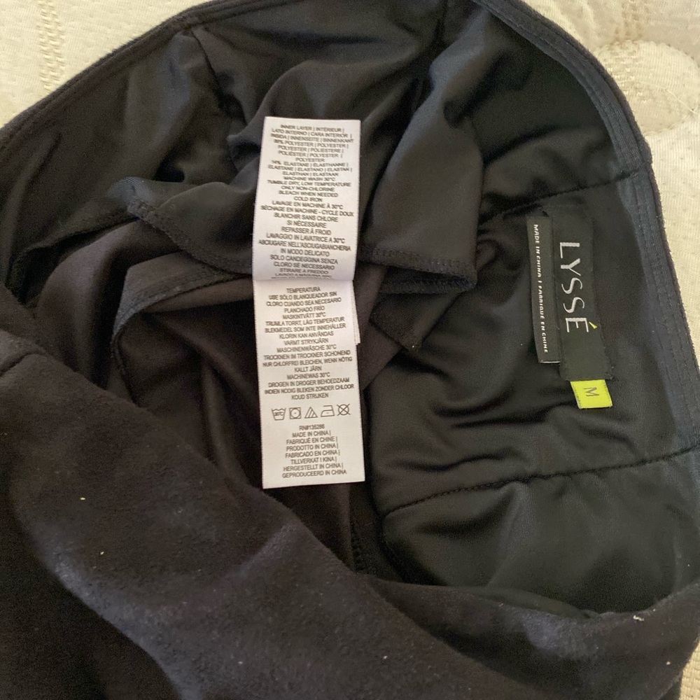 Lysse Brand Black Faux Suede Leggings Sz. M - Picture 4 of 5